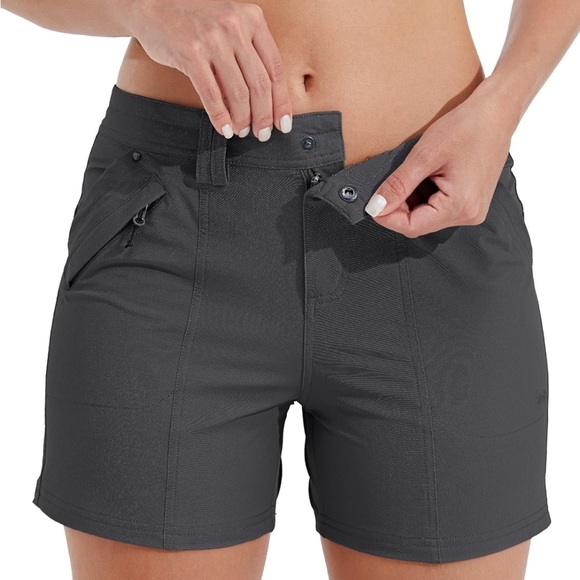 Willit Women's Golf Athletic Hiking Water Resistant Shorts with Pockets - Picture 11 of 12